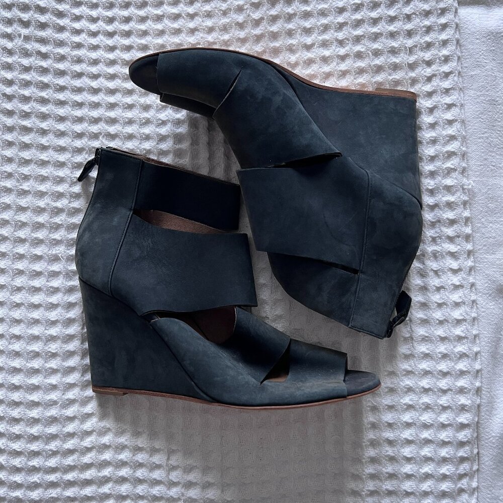 Hermes Suede Wedge Strap Sandal - Damaged